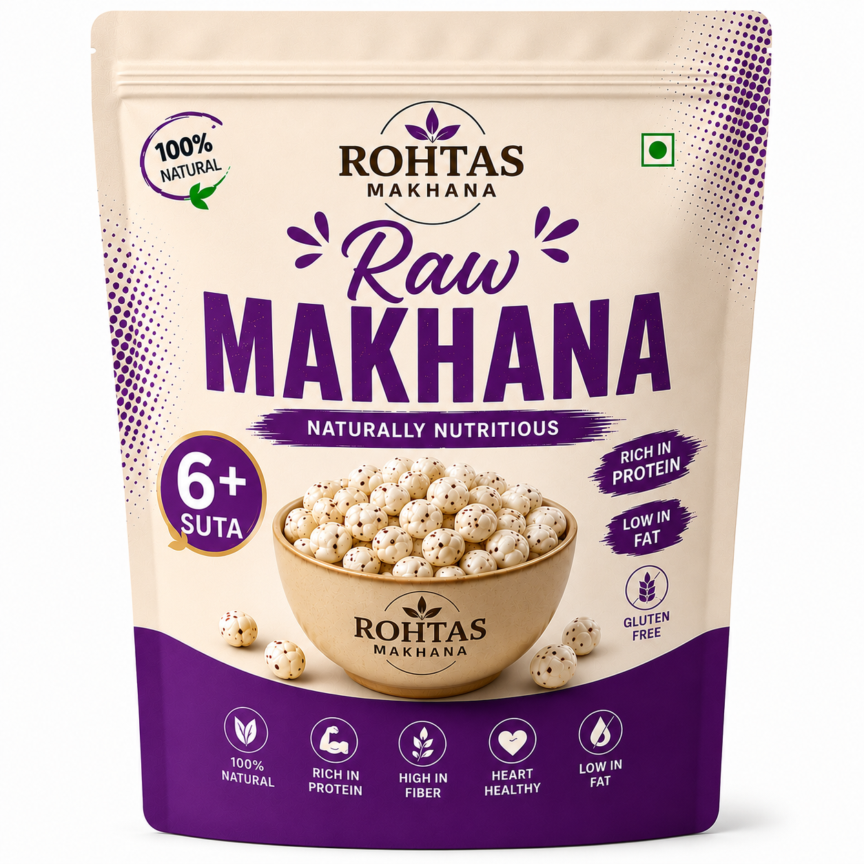 Rohtas 6+ (Plus) Raw Makhana