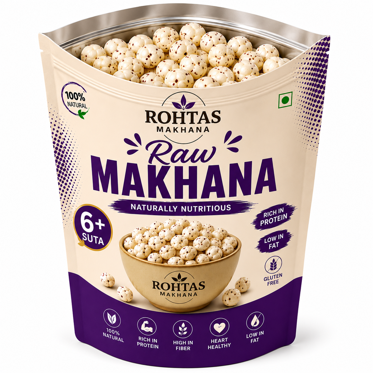 Rohtas 6+ (Plus) Raw Makhana
