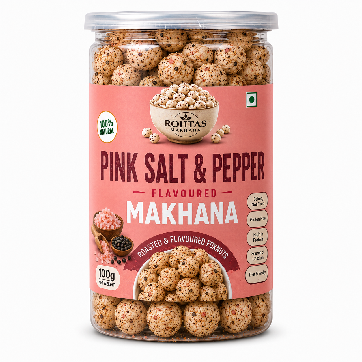 Rohtas Pink Salt & Pepper Flavoured Makhana
