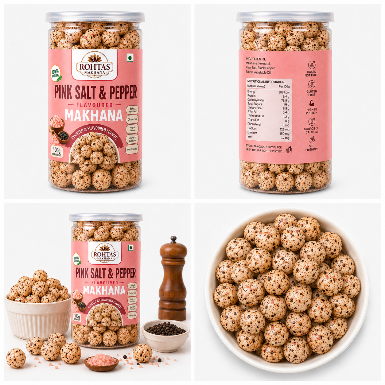 Rohtas Pink Salt & Pepper Flavoured Makhana